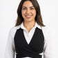 Crossover Wrap Cropped Vest & Pleated Pants Set– Black