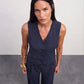 The Madison Pinstripe Wide-Leg Trousers