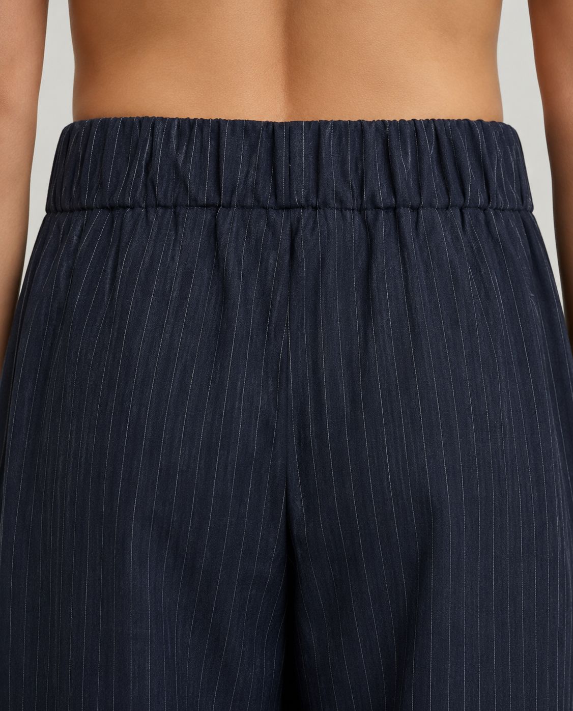 The Madison Pinstripe Wide-Leg Trousers