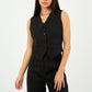 Black Classic Vest & Pleated Straight Pants Set - Hushy Wear
