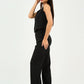 Black Classic Vest & Pleated Straight Pants Set - Hushy Wear