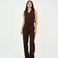 Brown Classic Vest & Pleated Straight Pants Set - Hushy Wear