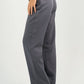 Gray Pleated Straight - Leg Trousers - Hushy Wear