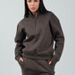 Half - Zip Lounge Top – Charcoal - Hushy Wear