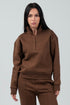 Half - Zip Lounge Top – Mocha - Hushy Wear