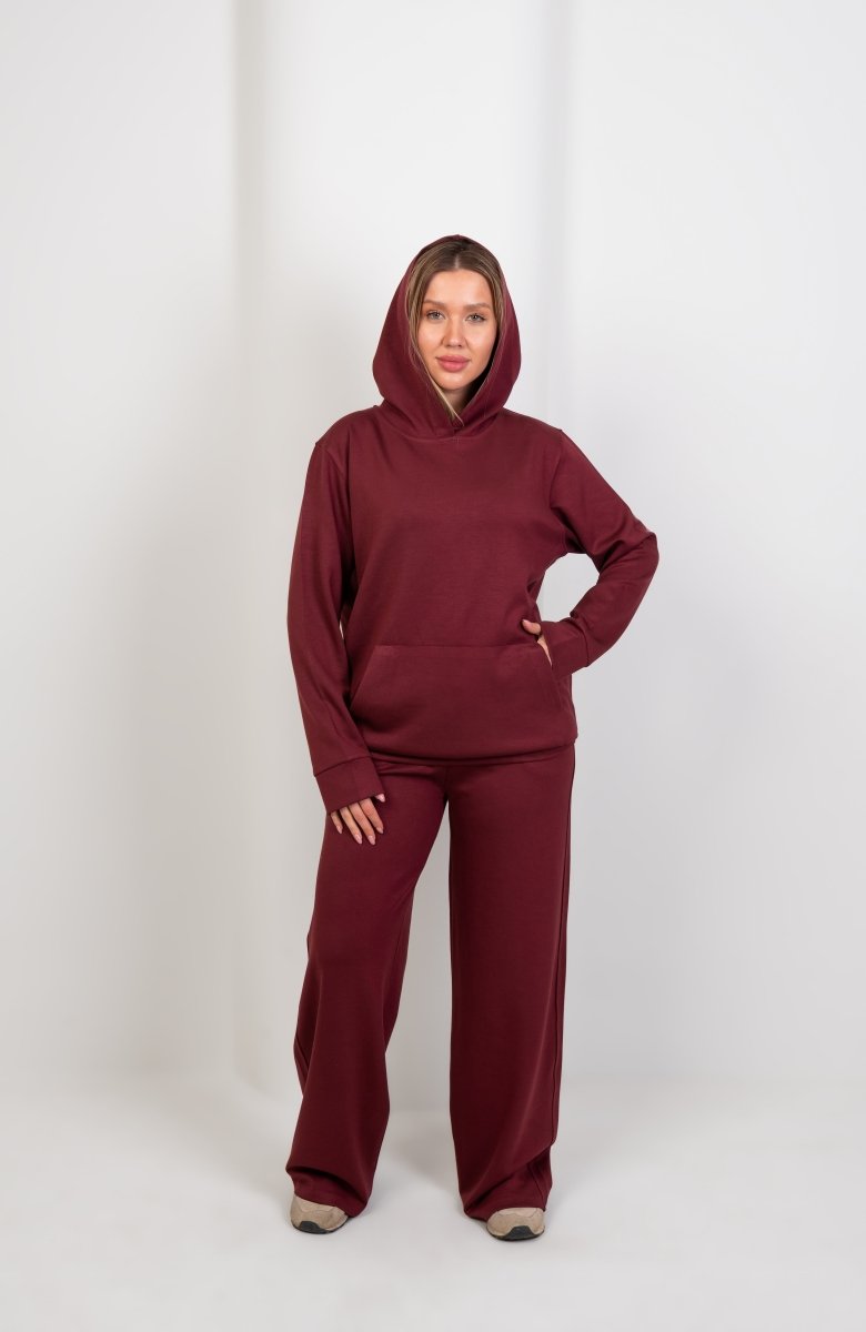 Oversized Hoodie – Burgundy - Hushy Wear