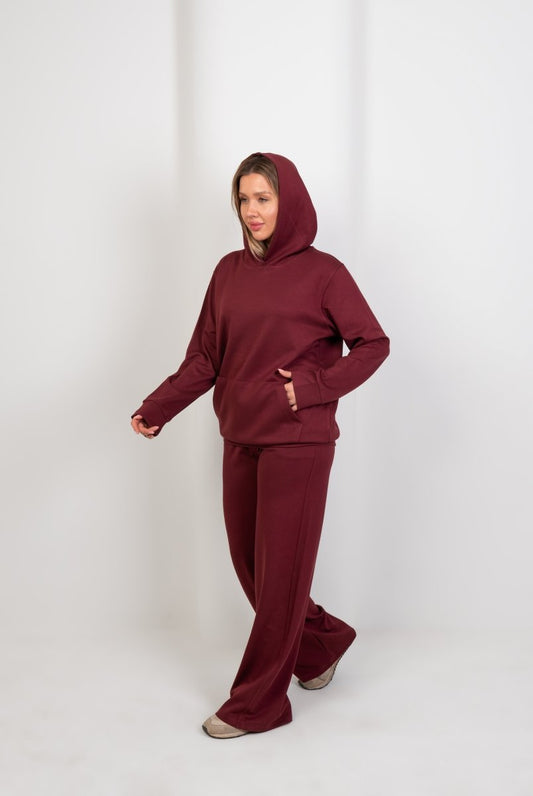 Oversized Hoodie – Burgundy - Hushy Wear