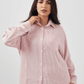 Oversized Striped Shirt In Pink - Hushy Wear