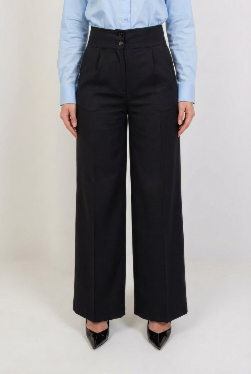 Premium High Waist Trouser - Black - Hushy Wear