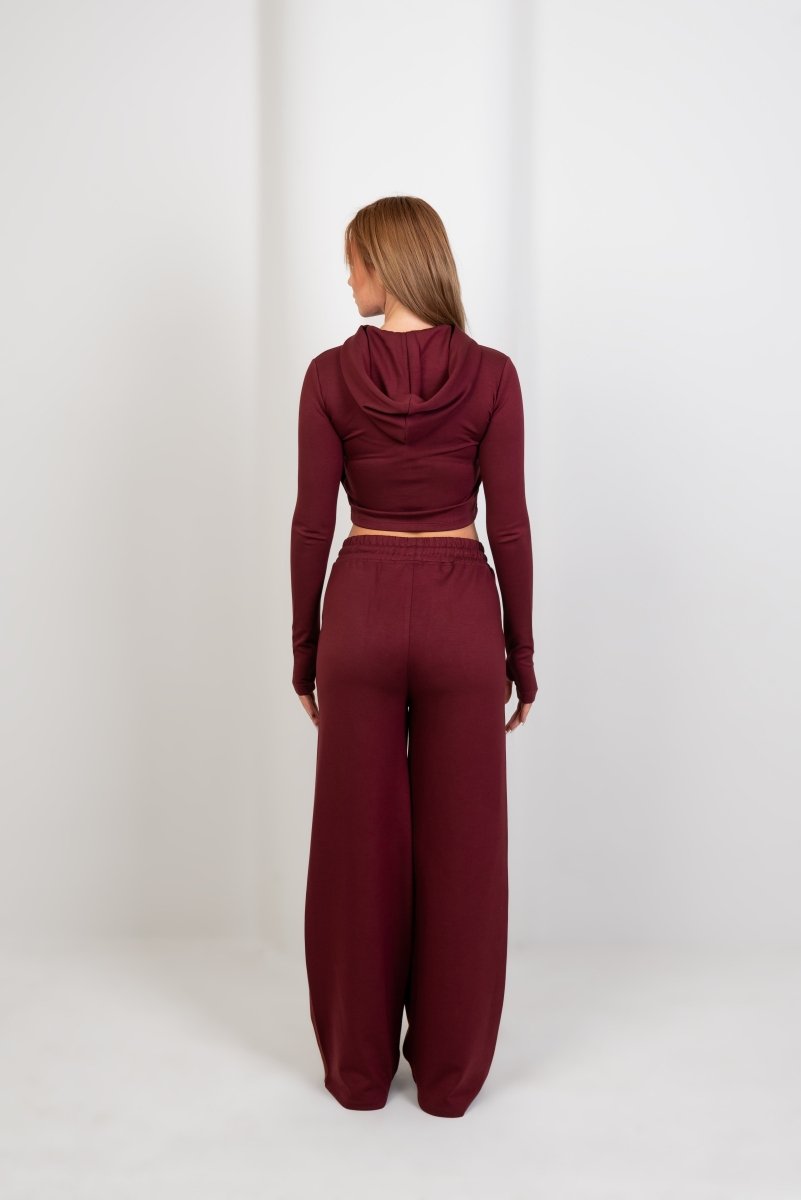 Relaxed Straight Sweatpants - Burgundy - Hushy Wear