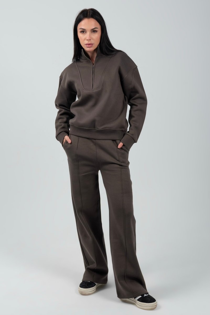 Wide - Leg Lounge Sweatpants – Charcoal - Hushy Wear