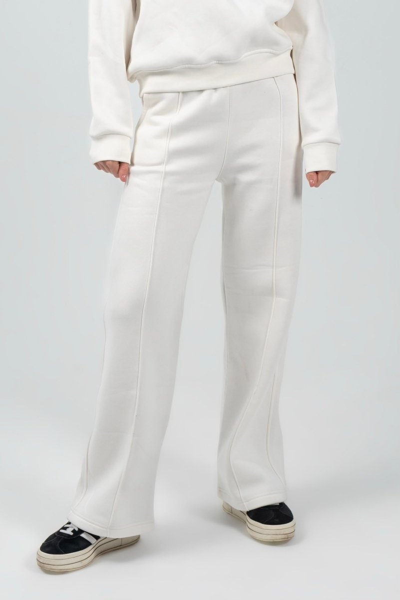 Wide - Leg Lounge Sweatpants – Off - White - Hushy Wear